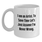 Funny Artist White Coffee Mug Gifts from Men to Artist Friends for Christmas Unique Presents - Main